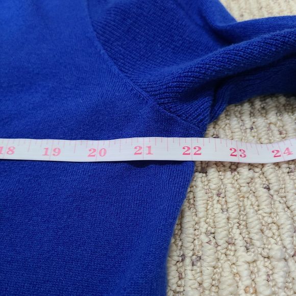 Faconnable Mens 1/4 Zip Pullover Sweater Large Blue Knit Designer Classic Preppy - Picture 9 of 11